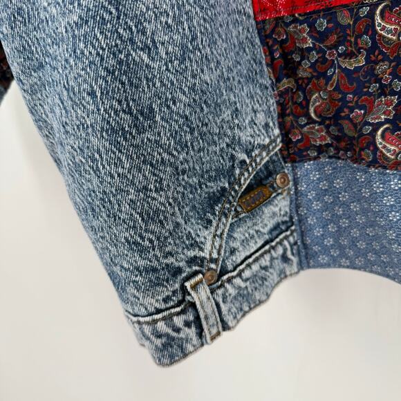 Vintage Jacket SZ Medium/Large Upcycled Handmade Patchwork Denim Quilt Cottage - Picture 13 of 16